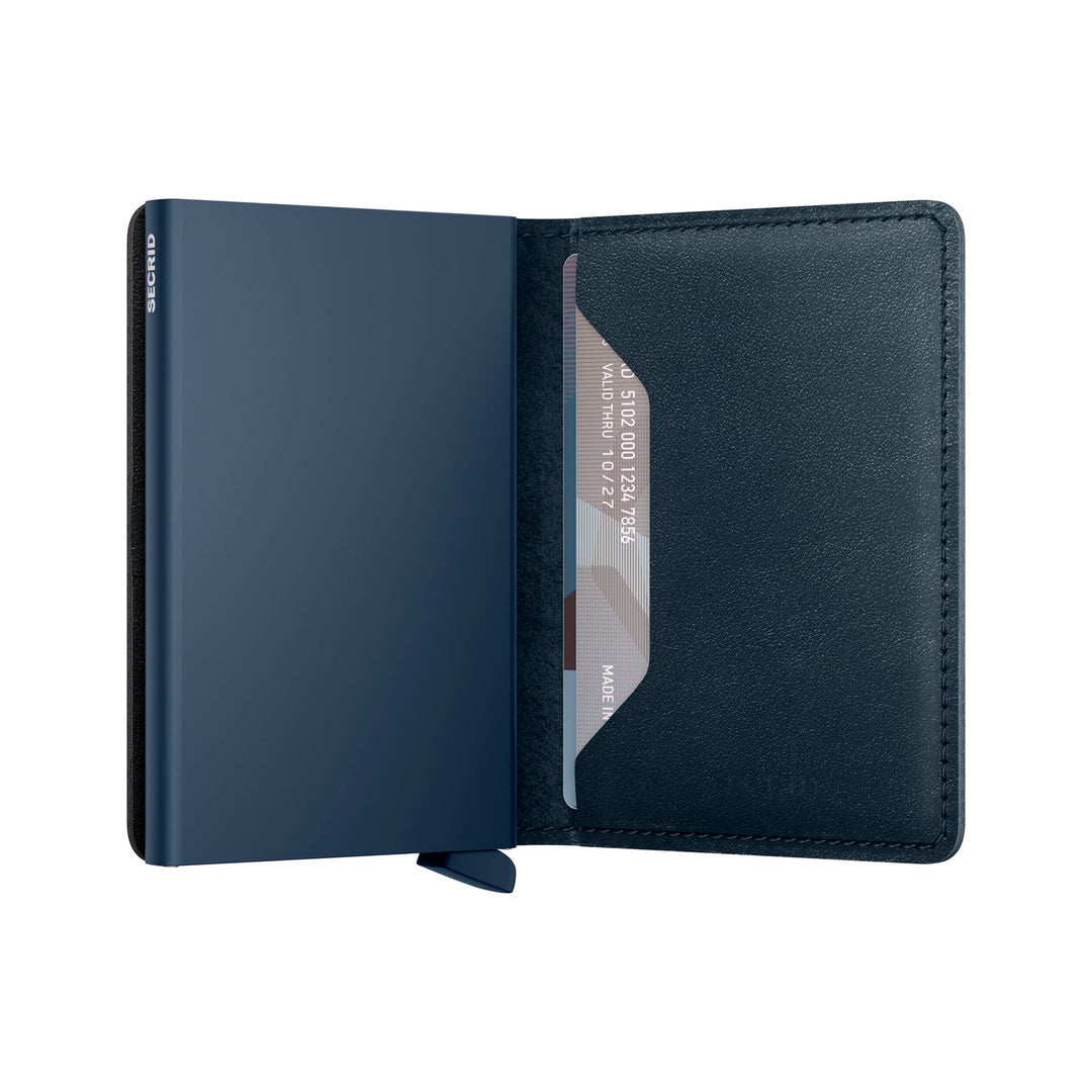 Original Navy-Navy Leather SlimWallet - Secrid - Boutique Jacques International