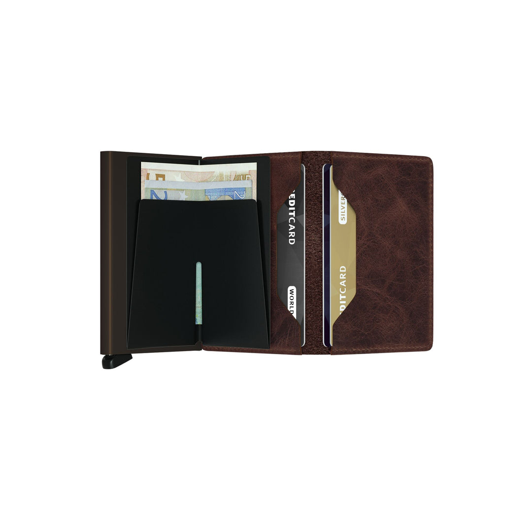 Vintage Chocolate Leather SlimWallet - Secrid - Boutique Jacques International