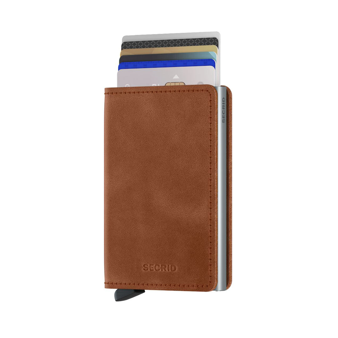 Vintage Cognac-Brown Leather SlimWallet - Secrid - Boutique Jacques International