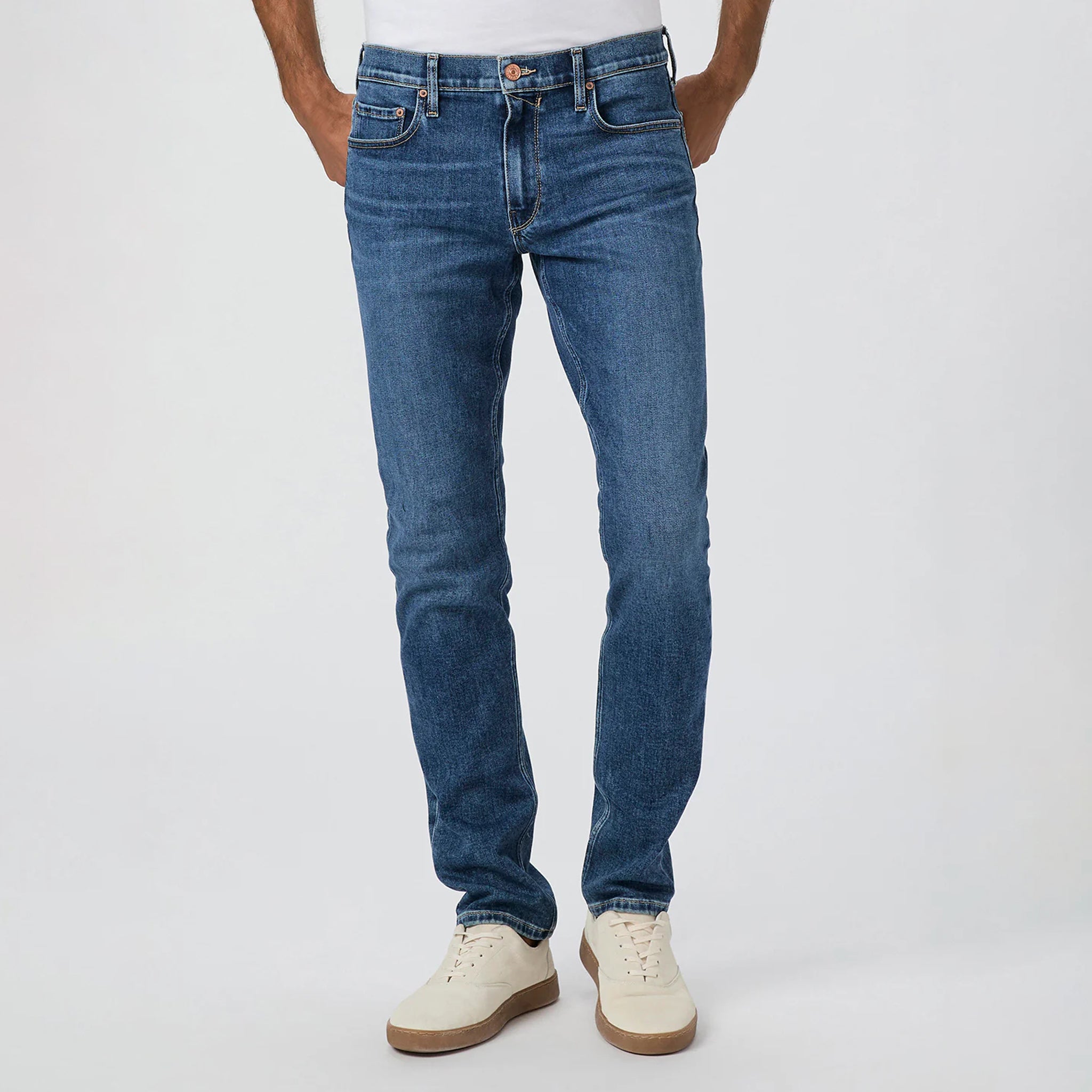 Lennox - Orben - Blue Mid Wash Slim Fit Vintage Transcend Jeans - PAIGE