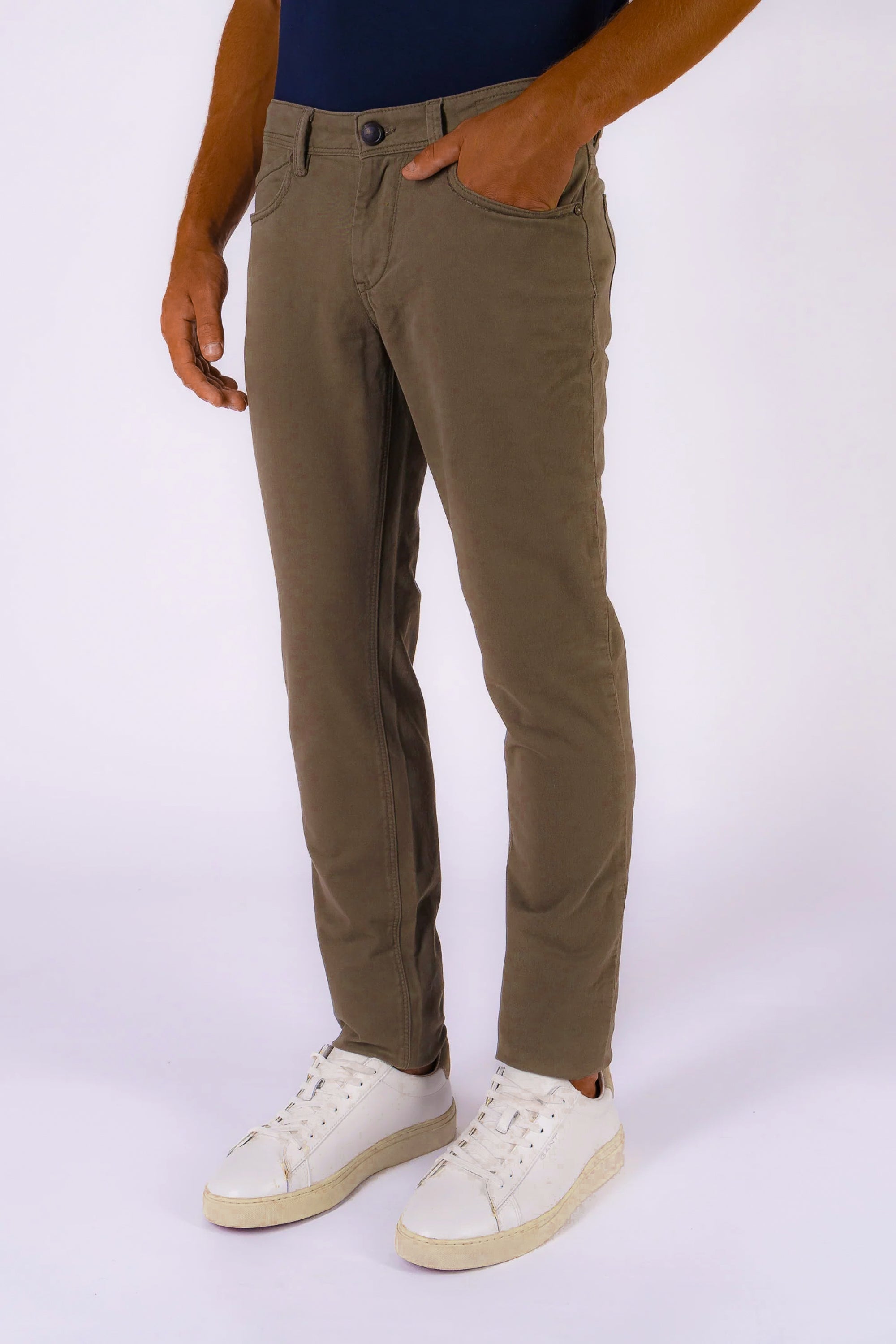 Brown Rubens Cotton Twill Five Pocket Pants - Re-Hash - Boutique Jacques International