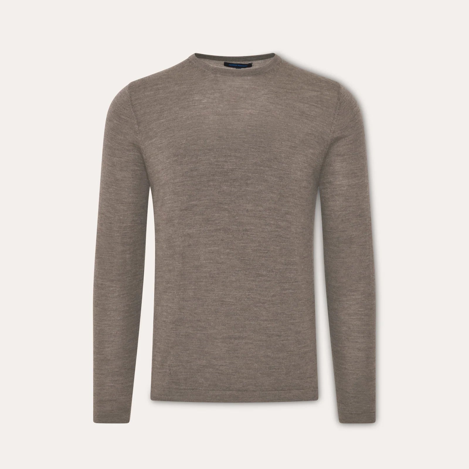 Caffé Beige Extra-Fine Merino Wool Crew Neck Sweater - Patrick Assaraf
