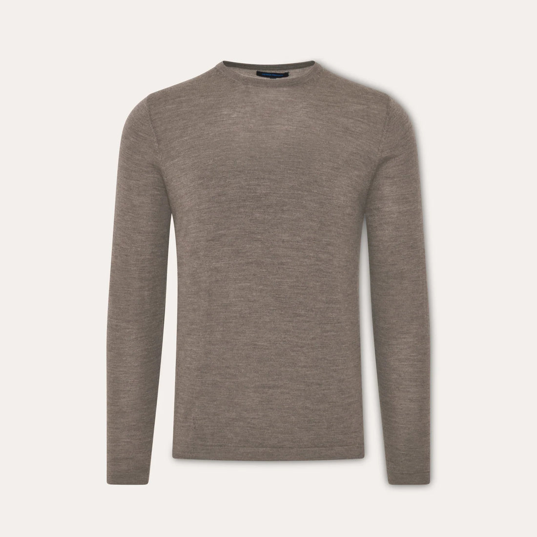 Caffé Beige Extra-Fine Merino Wool Crew Neck Sweater - Patrick Assaraf