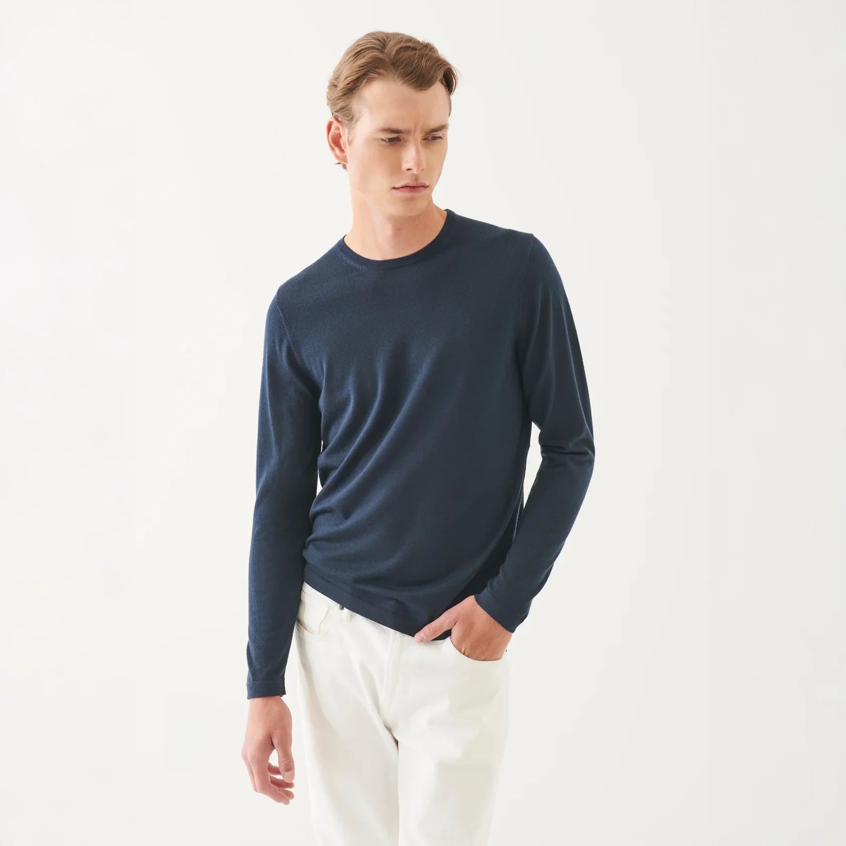 Imperial Blue Extra-Fine Merino Sweater - Patrick Assaraf