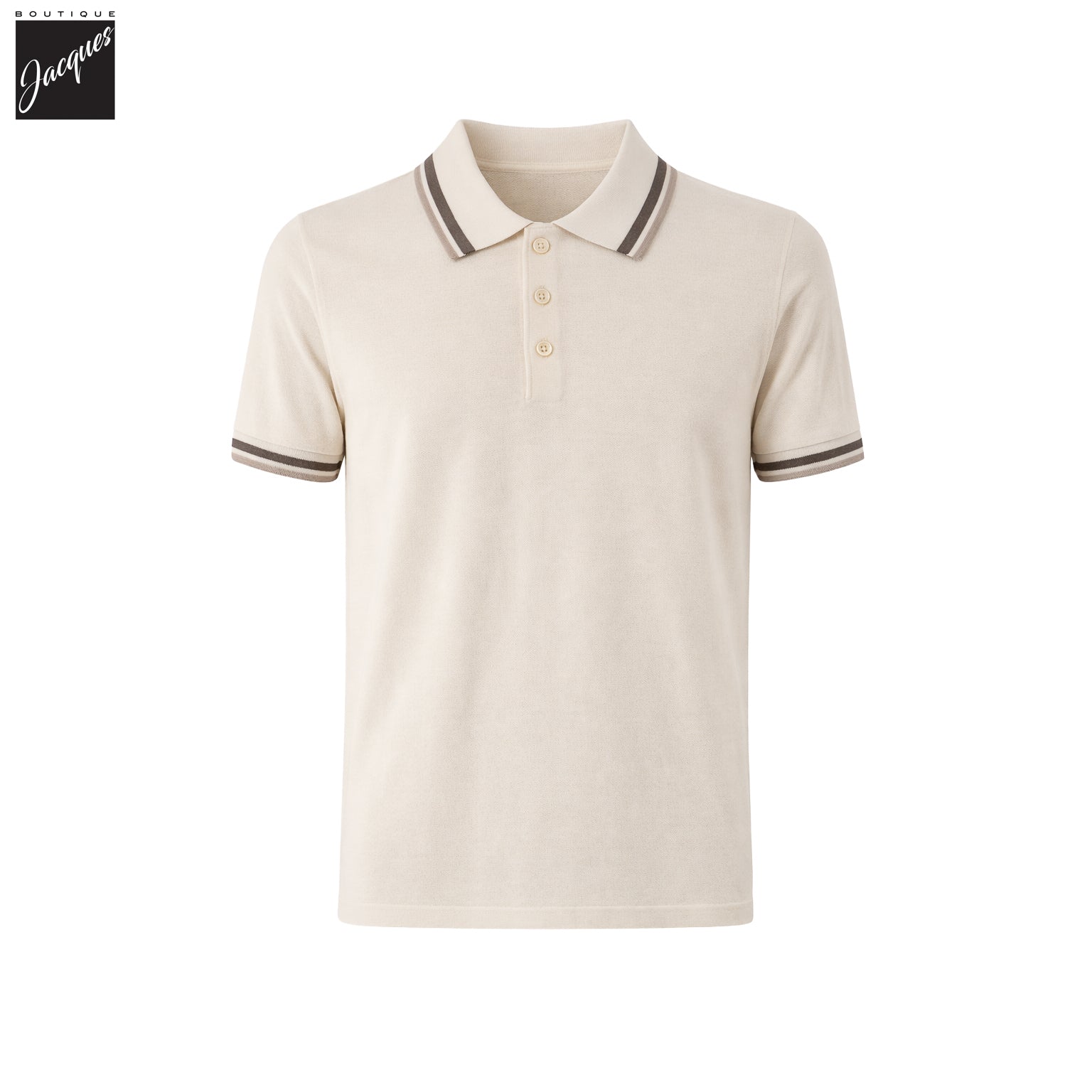 Snowflake Merino/Silk Tipped Button Polo - Patrick Assaraf - Boutique Jacques International