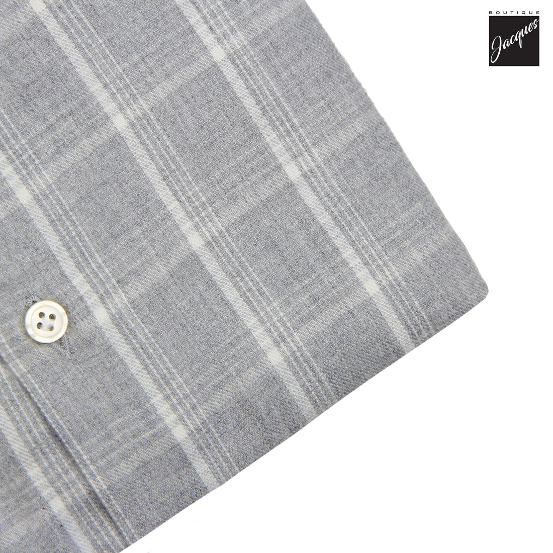 Chemise en flanelle de coton et lyocell à carreaux gris moyen - SONRISA