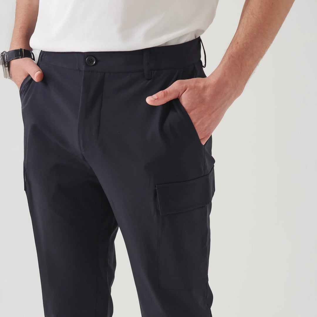 Dark Navy Travel Nucleo Stretch Cargo Pant - PATRICK ASSARAF