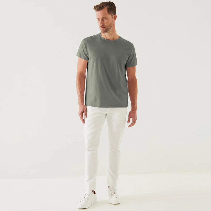 Bedrock Green Mercerized Pima Cotton Short Sleeve Crew Neck T-Shirt - Patrick Assaraf