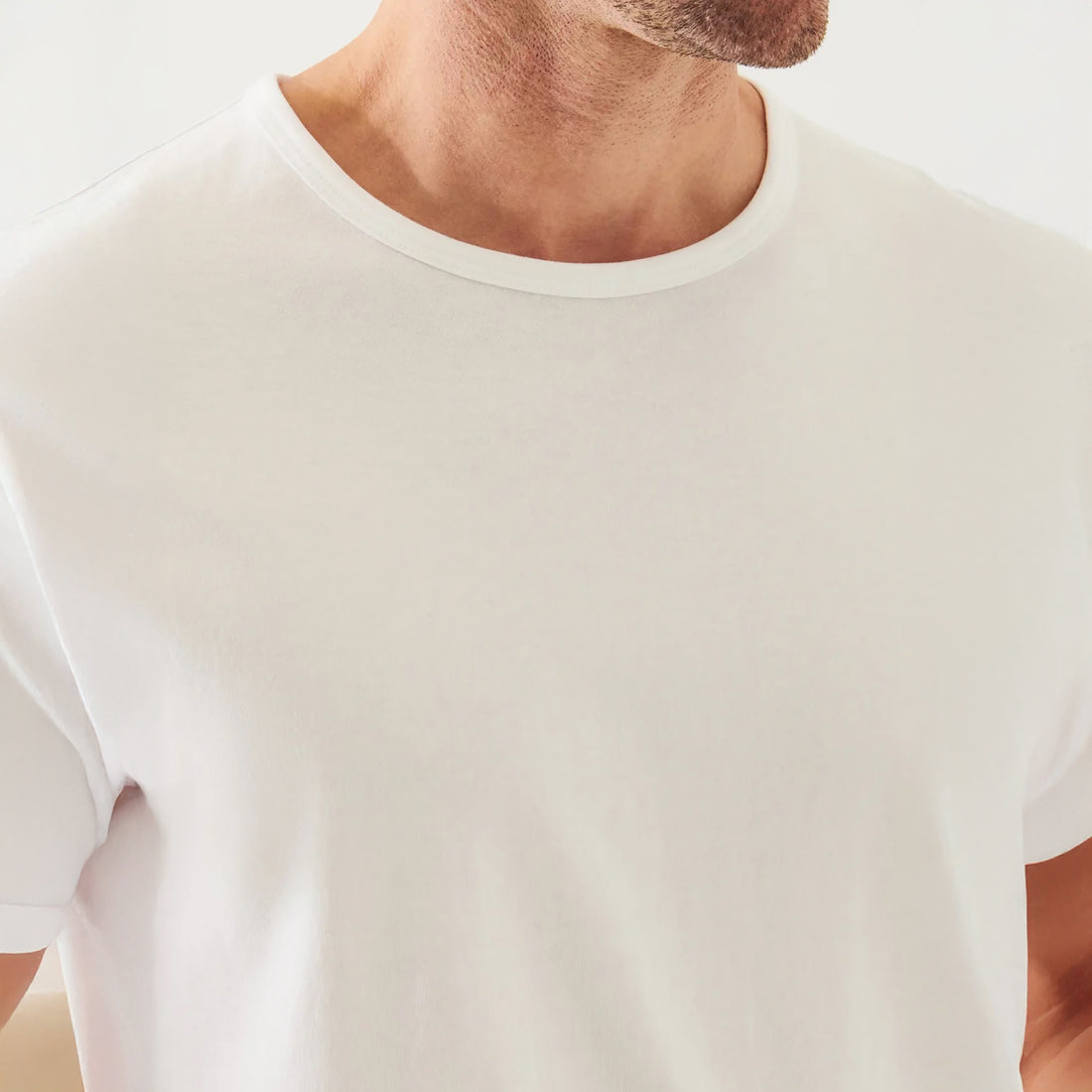 White Mercerized Pima Cotton Short Sleeve Crew Neck T-Shirt - Patrick Assaraf