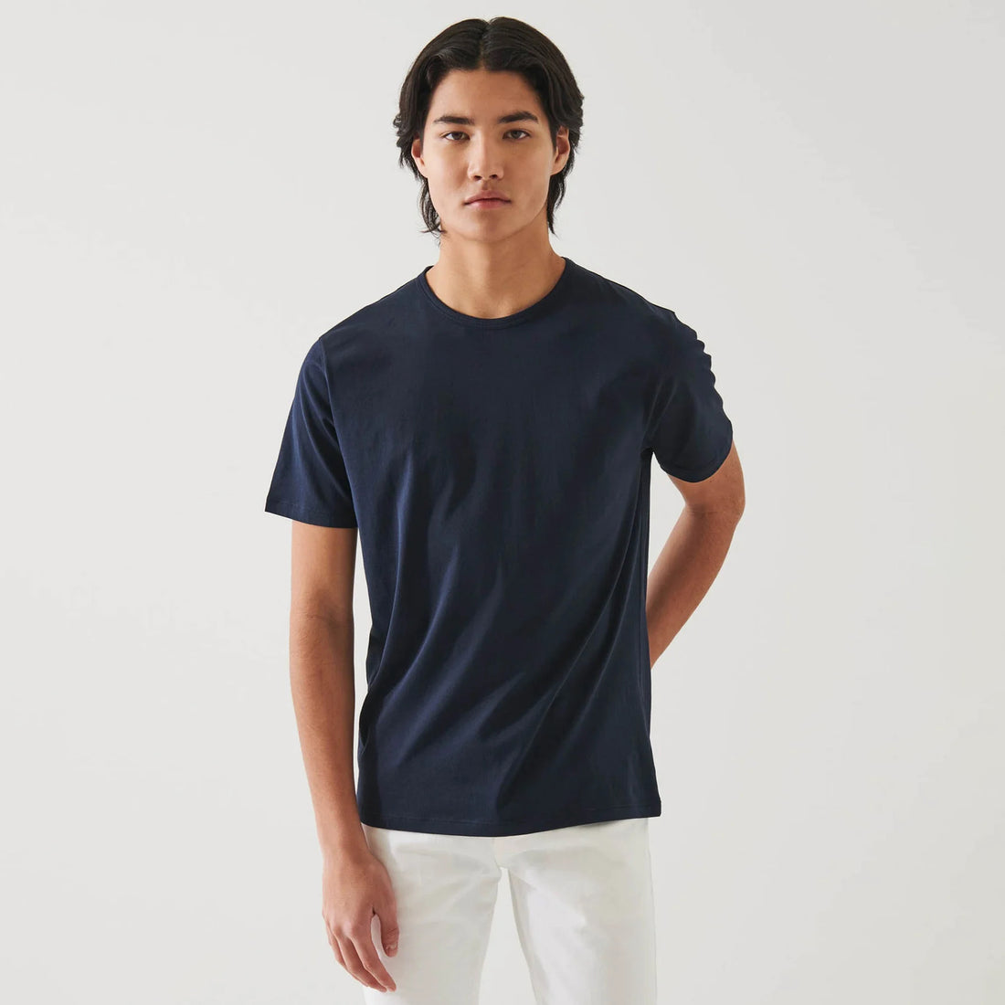 Midnight Mercerized Pima Cotton Short Sleeve Crew Neck T-Shirt - Patrick Assaraf