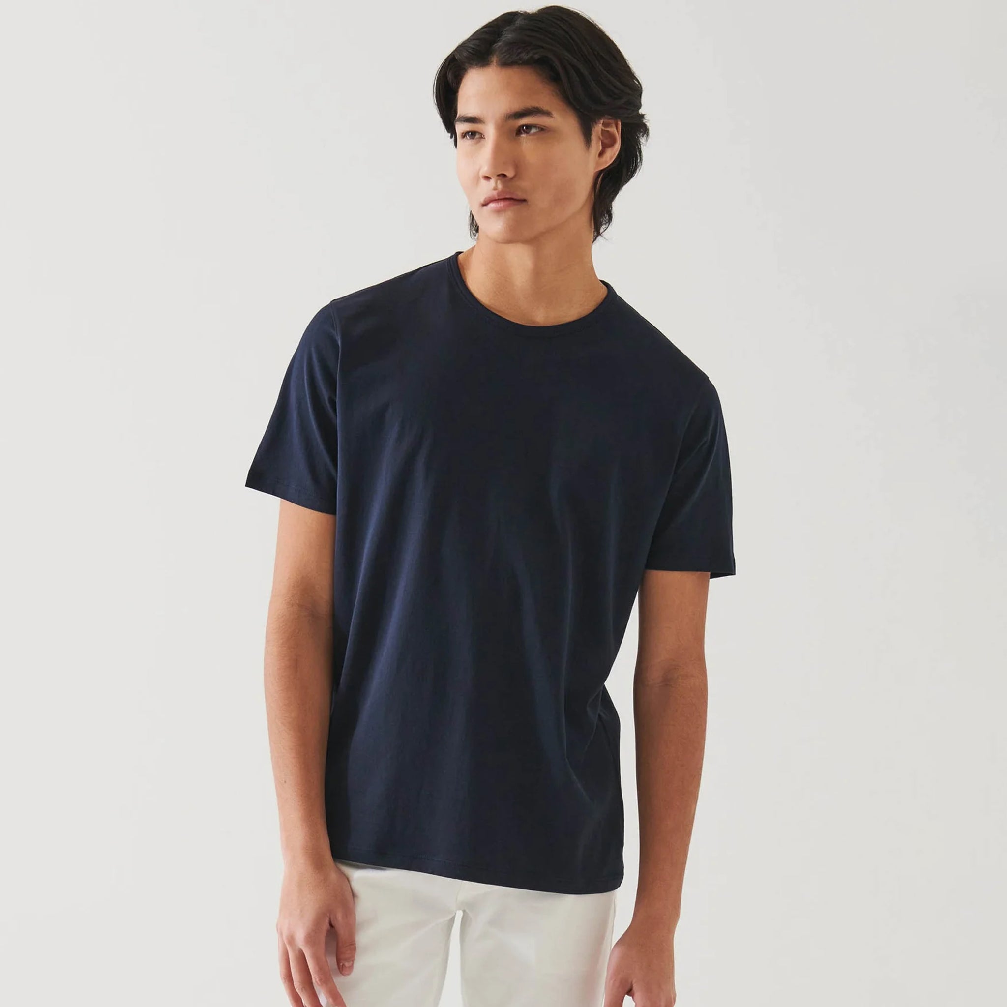 Midnight Mercerized Pima Cotton Short Sleeve Crew Neck T-Shirt - Patrick Assaraf