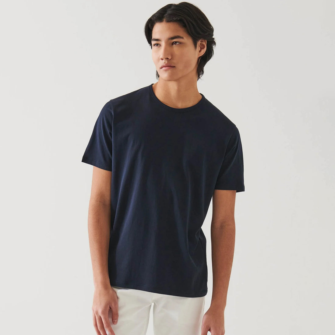 Midnight Mercerized Pima Cotton Short Sleeve Crew Neck T-Shirt - Patrick Assaraf