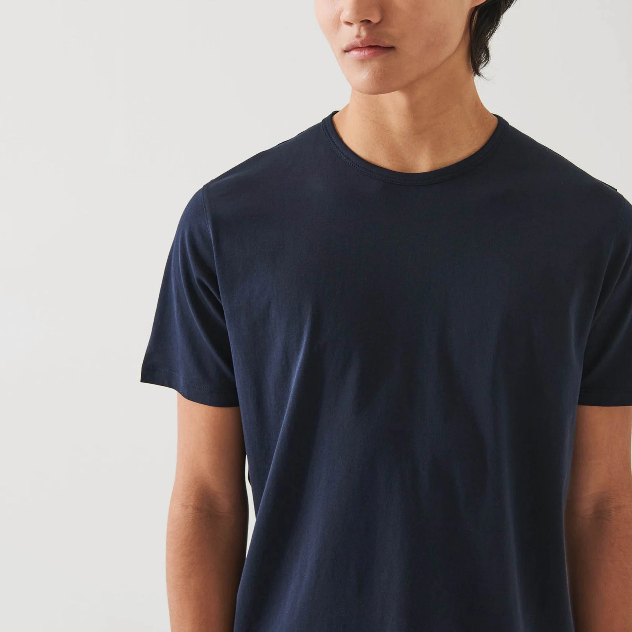 Midnight Mercerized Pima Cotton Short Sleeve Crew Neck T-Shirt - Patrick Assaraf