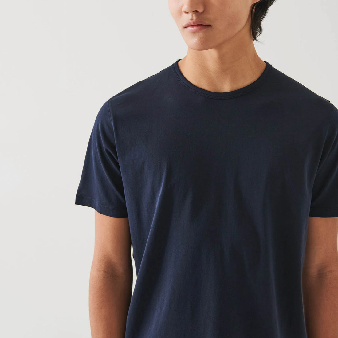 Midnight Mercerized Pima Cotton Short Sleeve Crew Neck T-Shirt - Patrick Assaraf