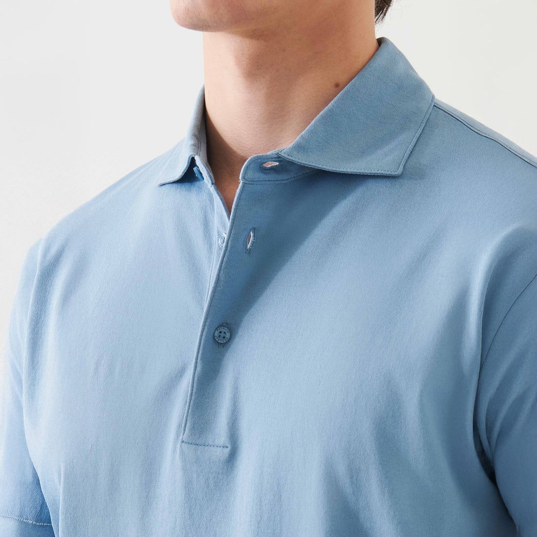Country Blue Mercerized Pima Cotton Short Sleeve Polo Shirt - Patrick Assaraf - Boutique Jacques International