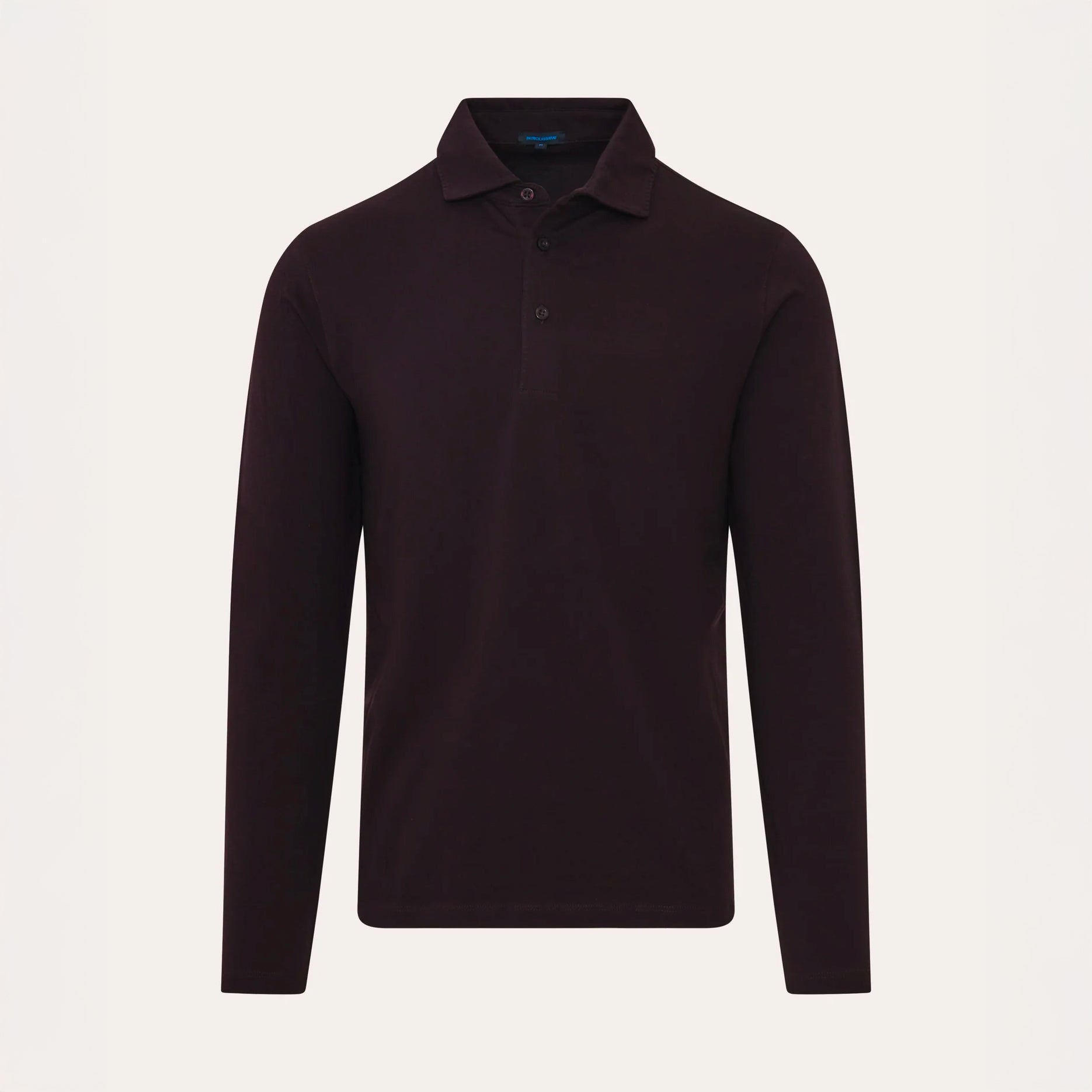 Bordeaux Iconic Pima Cotton Stretch Long Sleeve Polo - Patrick Assaraf