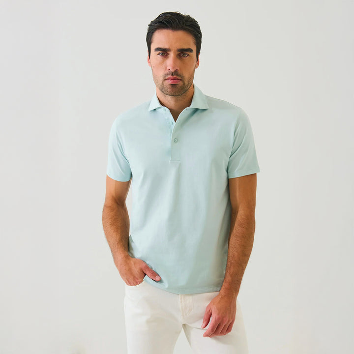 Green Rinse Pima Cotton Stretch Short Sleeve Polo - Patrick Assaraf - Boutique Jacques International