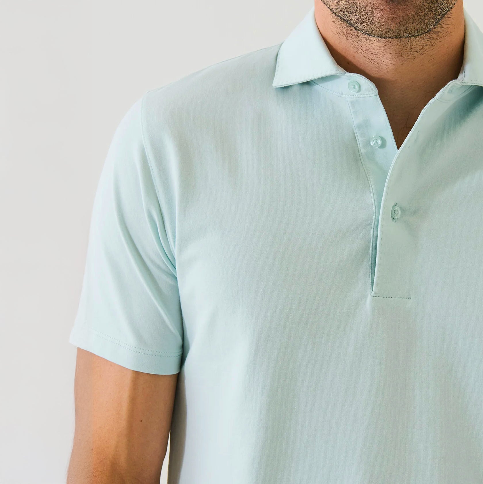 Green Rinse Pima Cotton Stretch Short Sleeve Polo - Patrick Assaraf - Boutique Jacques International
