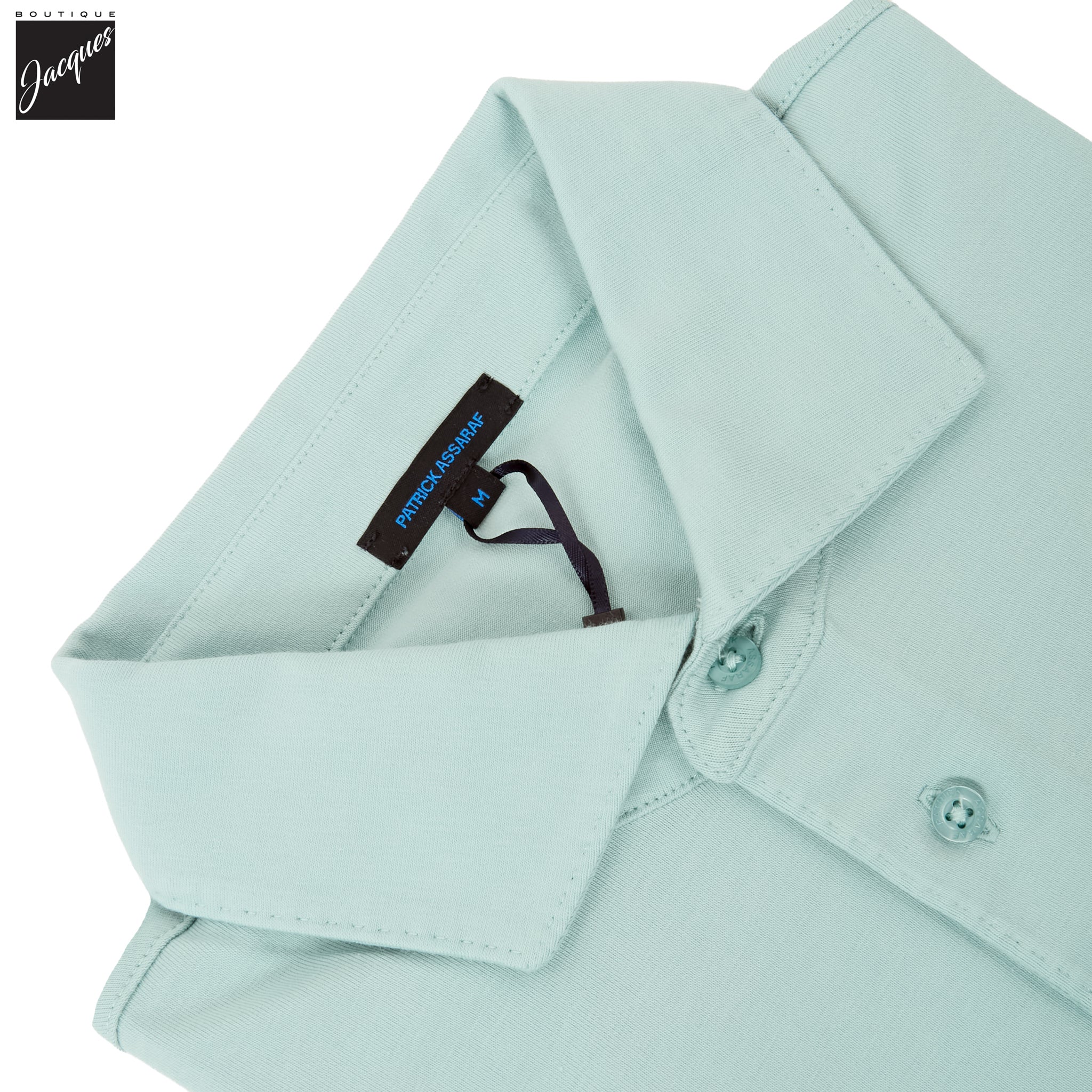 Green Rinse Pima Cotton Stretch Short Sleeve Polo - Patrick Assaraf - Boutique Jacques International