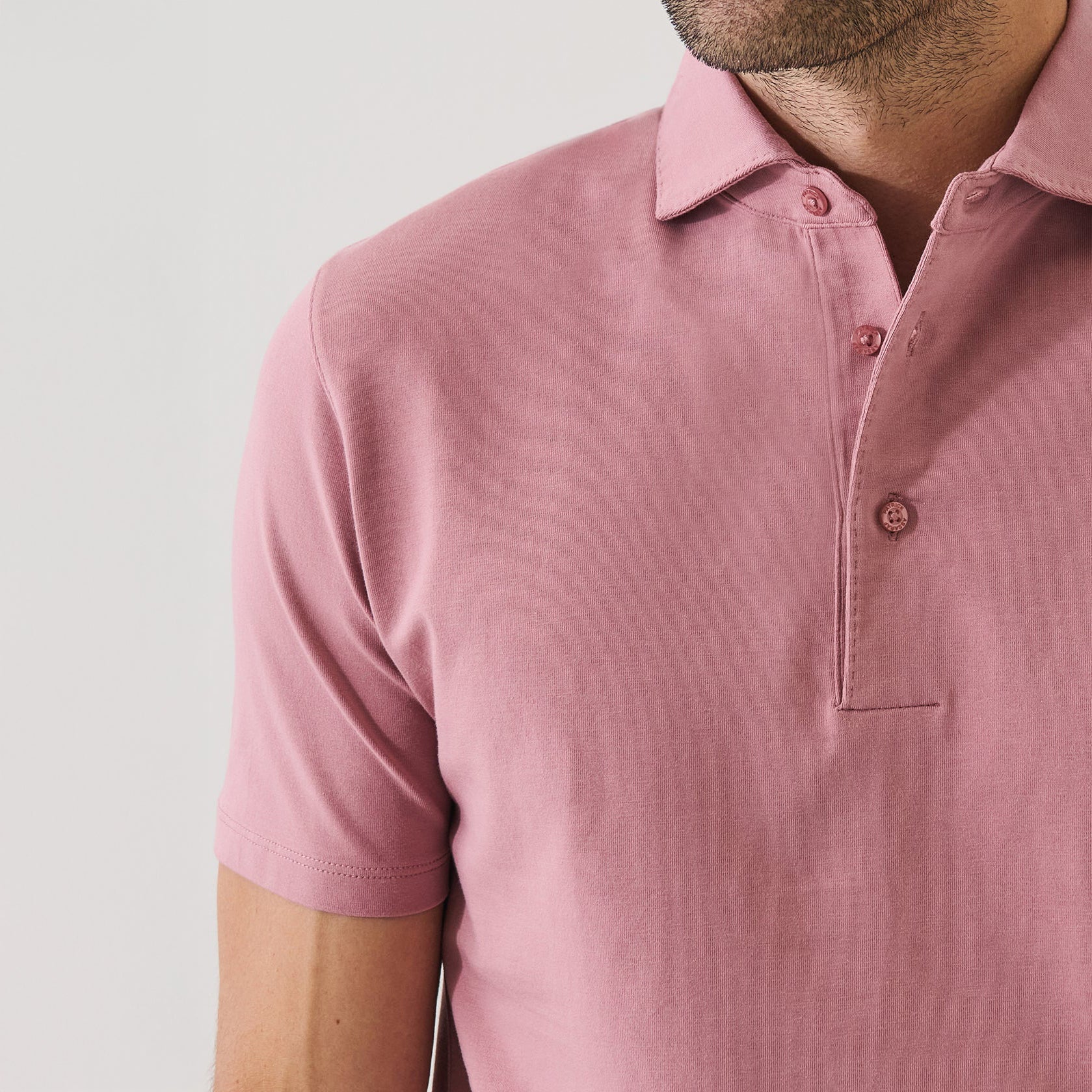 Dusty Pink Pima Cotton Stretch Short Sleeve Polo - Patrick Assaraf