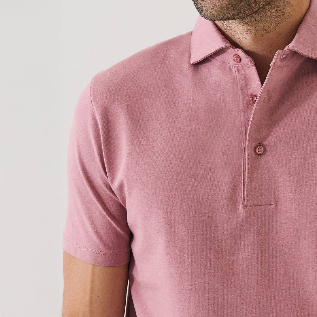 Dusty Pink Pima Cotton Stretch Short Sleeve Polo - Patrick Assaraf