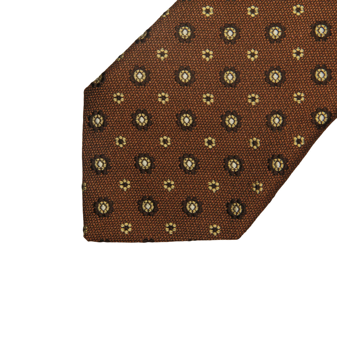Chestnut & Gold Floral Silk Tie - Paolo Albizzati