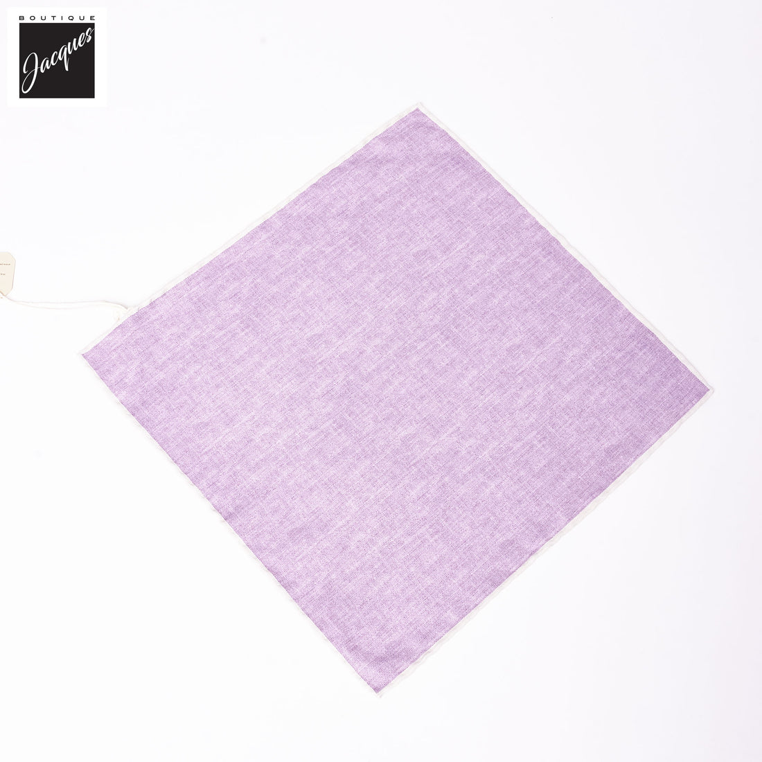 Lavender w/ Ivory Trim Cotton-Silk Reversible Pocket Square - Paolo Albizzati