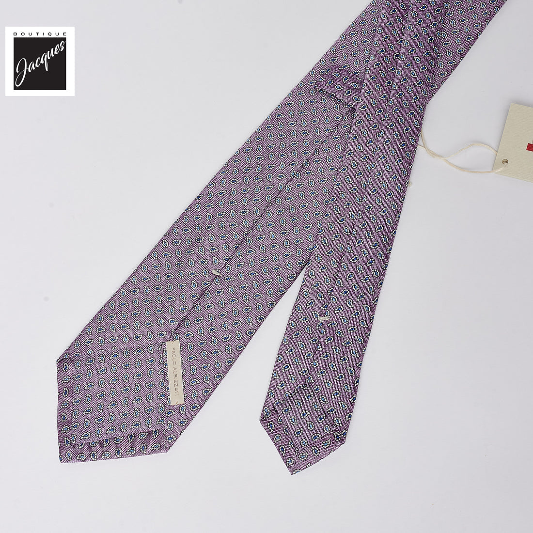 Mauve Micro Paisley Print Silk Tie - Paolo Albizzati