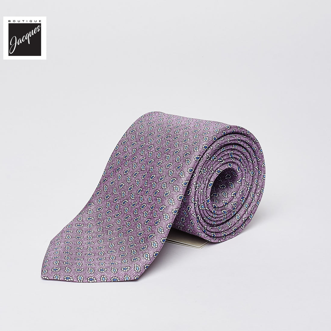 Mauve Micro Paisley Print Silk Tie - Paolo Albizzati