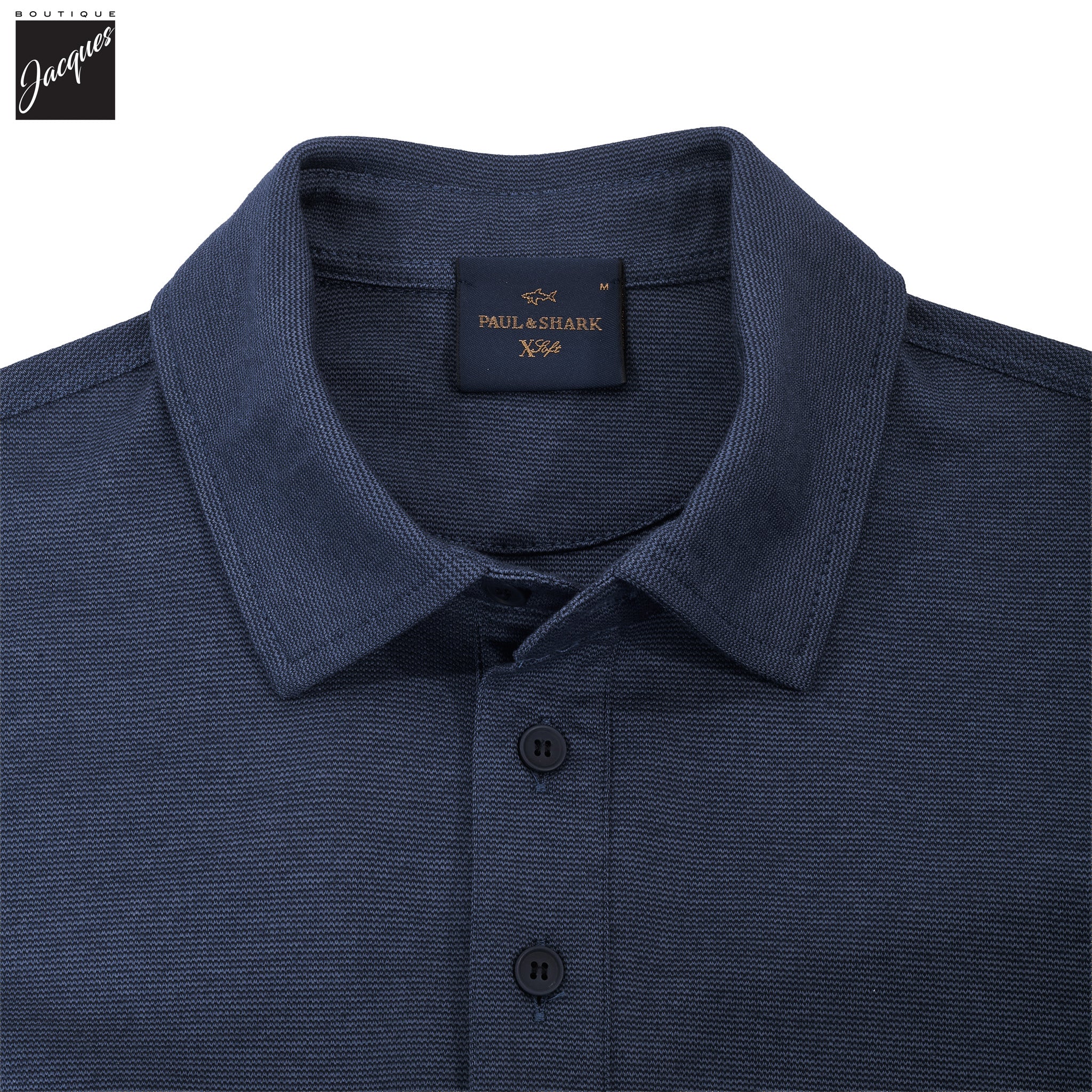 Vintage Indigo XSoft Cotton-Lyocell Interlock Polo Shirt - Paul & Shark - Boutique Jacques International