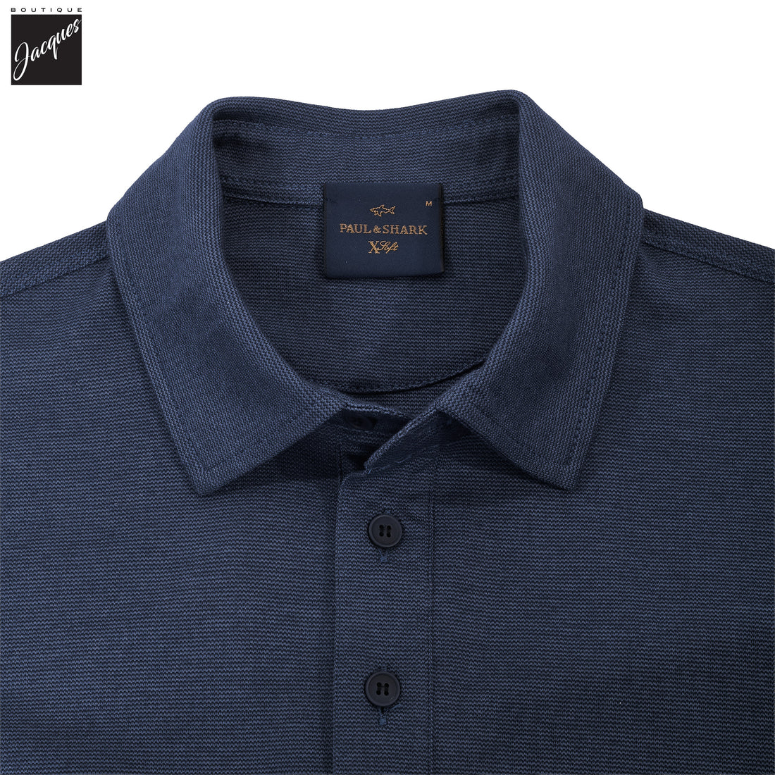Vintage Indigo XSoft Cotton-Lyocell Interlock Polo Shirt - Paul & Shark - Boutique Jacques International
