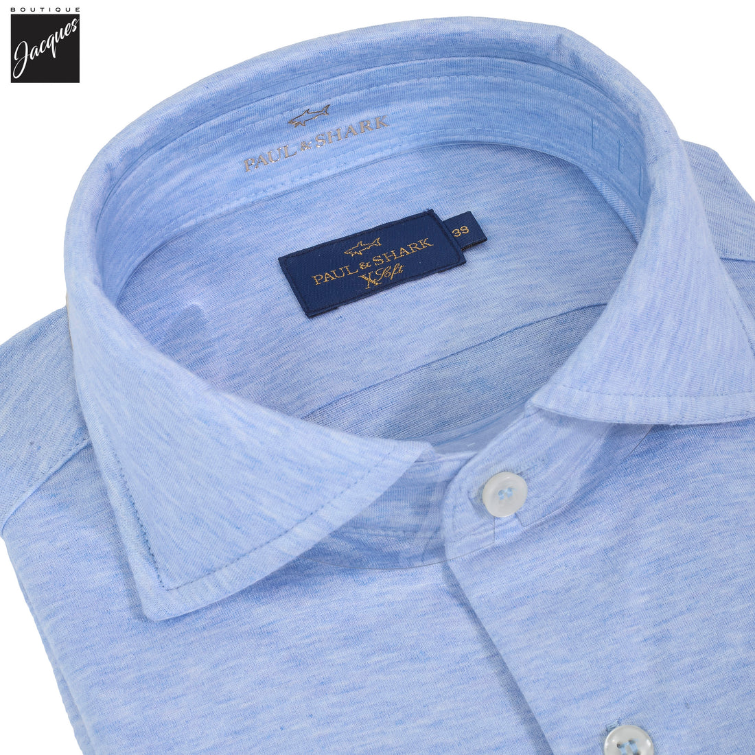 Light Blue XSoft Cotton Jersey Woven Casual Shirt - Paul & Shark - Boutique Jacques International