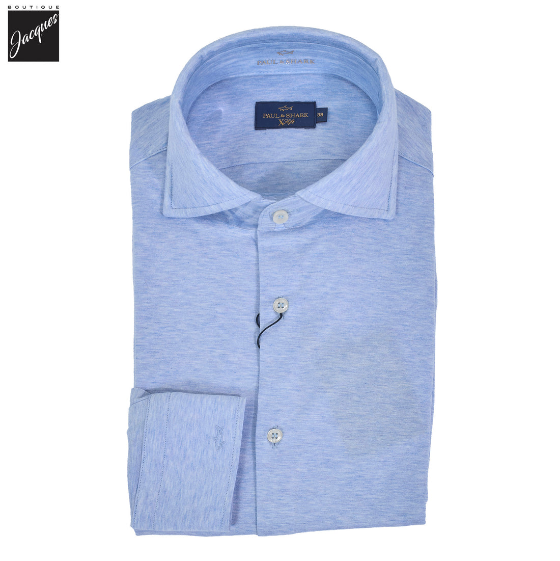 Light Blue XSoft Cotton Jersey Woven Casual Shirt - Paul & Shark - Boutique Jacques International