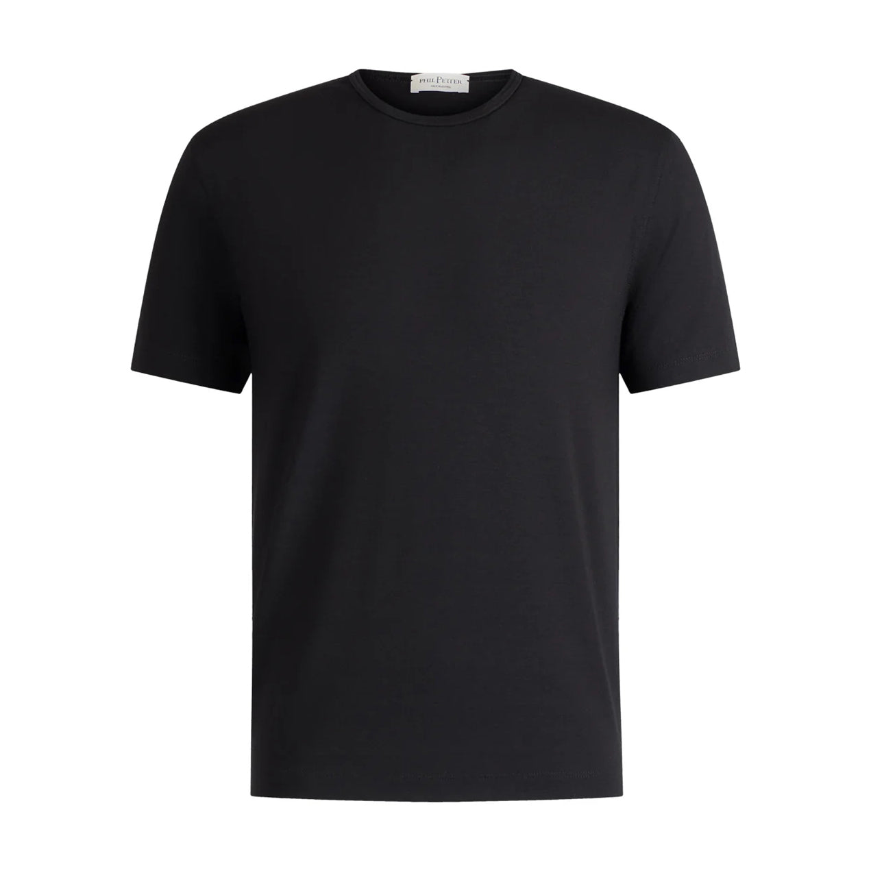 Black Crew Neck Viscose-Stretch Knitted Jersey T-Shirt - Phil Petter - Boutique Jacques International