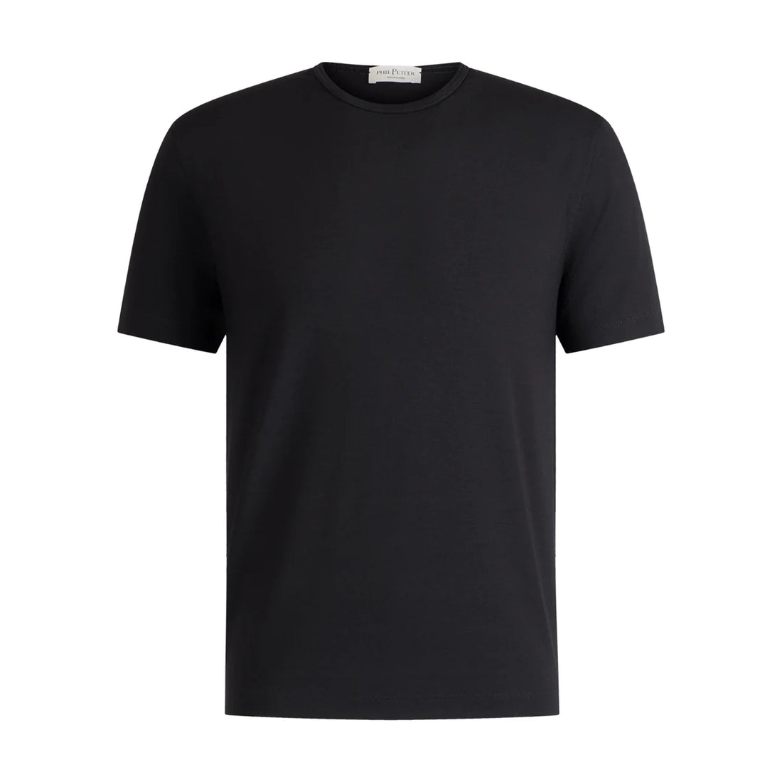 Black Crew Neck Viscose-Stretch Knitted Jersey T-Shirt - Phil Petter - Boutique Jacques International