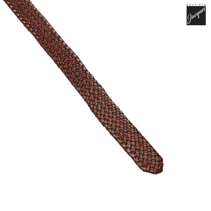 Brown Artisanal Woven Leather Belt - Anderson's
