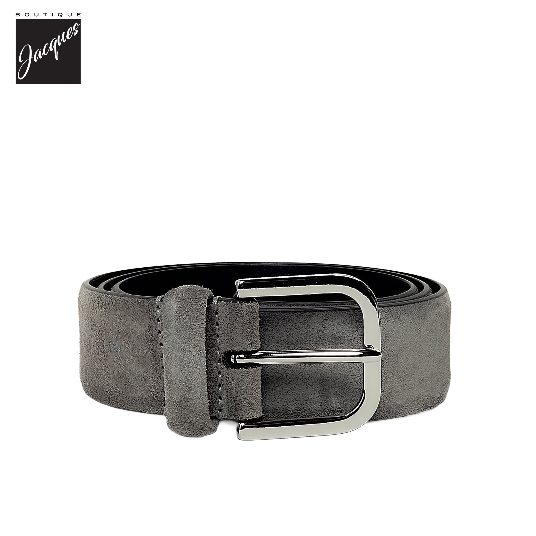Mid Gray Suede Leather Belt - Anderson's - Boutique Jacques International