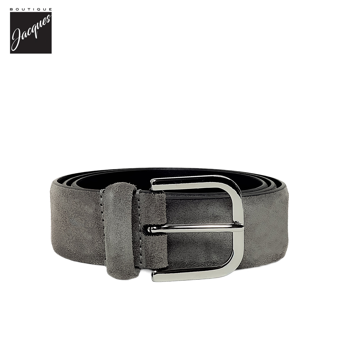 Mid Gray Suede Leather Belt - Anderson's - Boutique Jacques International