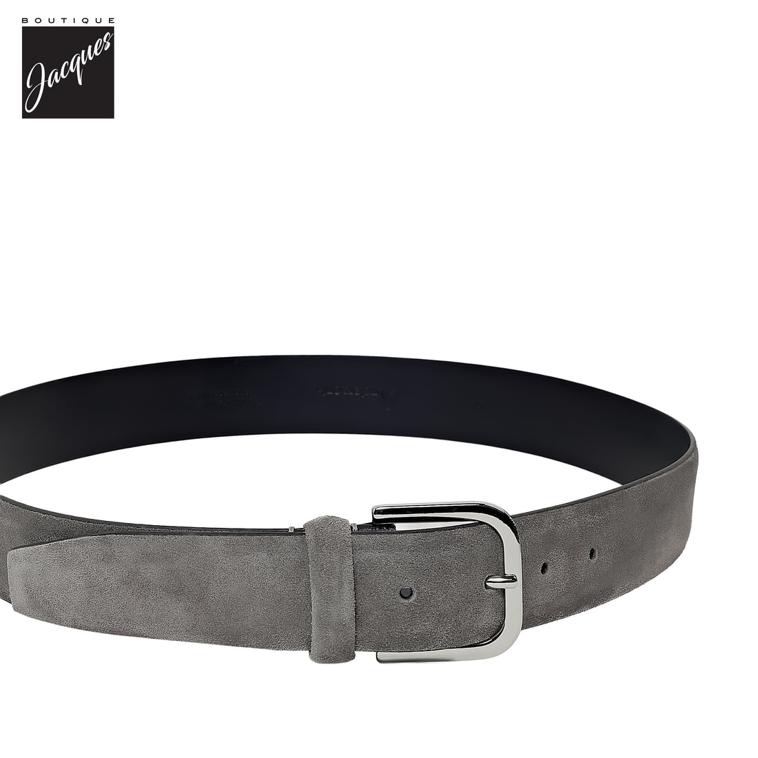 Mid Gray Suede Leather Belt - Anderson's - Boutique Jacques International