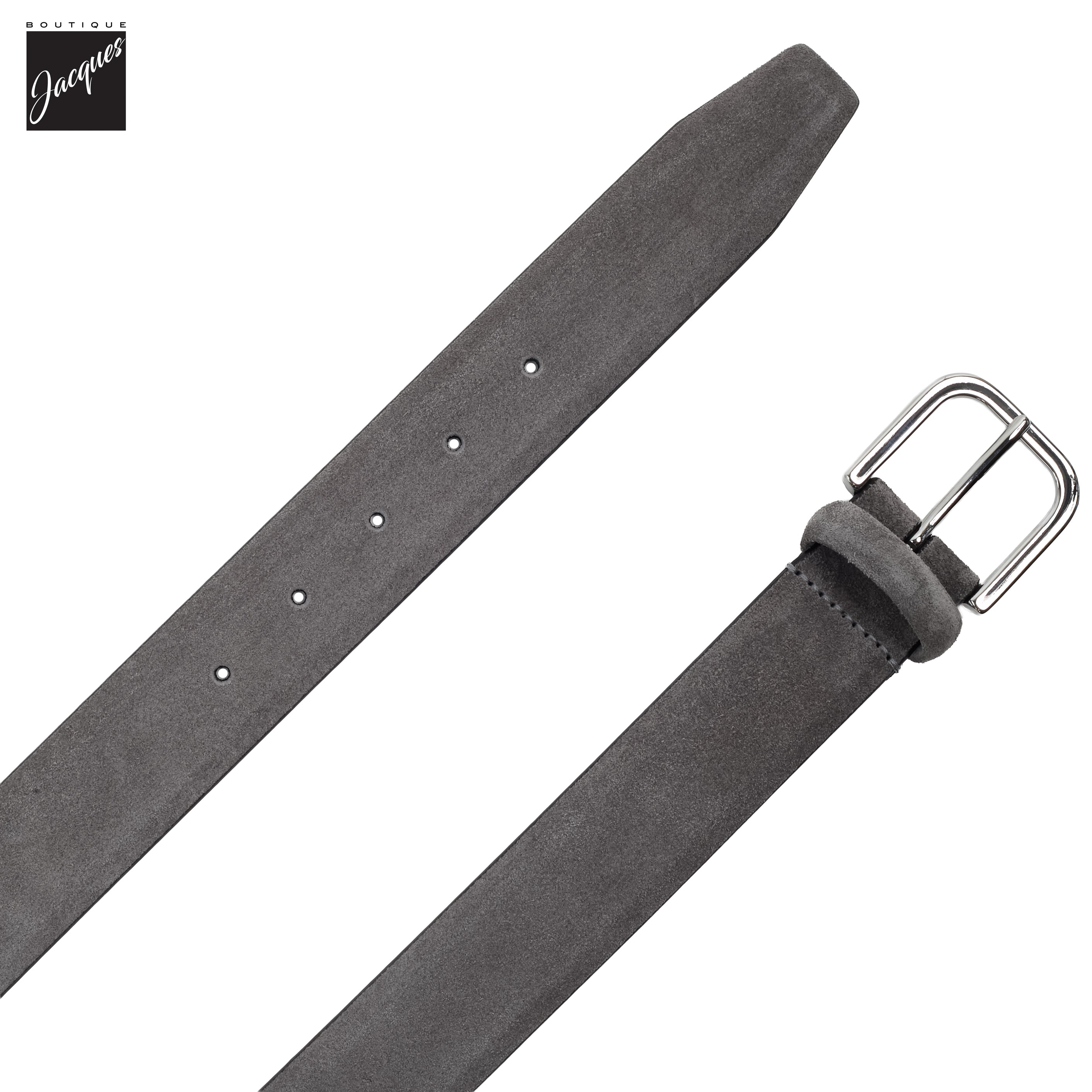 Mid Gray Suede Leather Belt - Anderson's - Boutique Jacques International