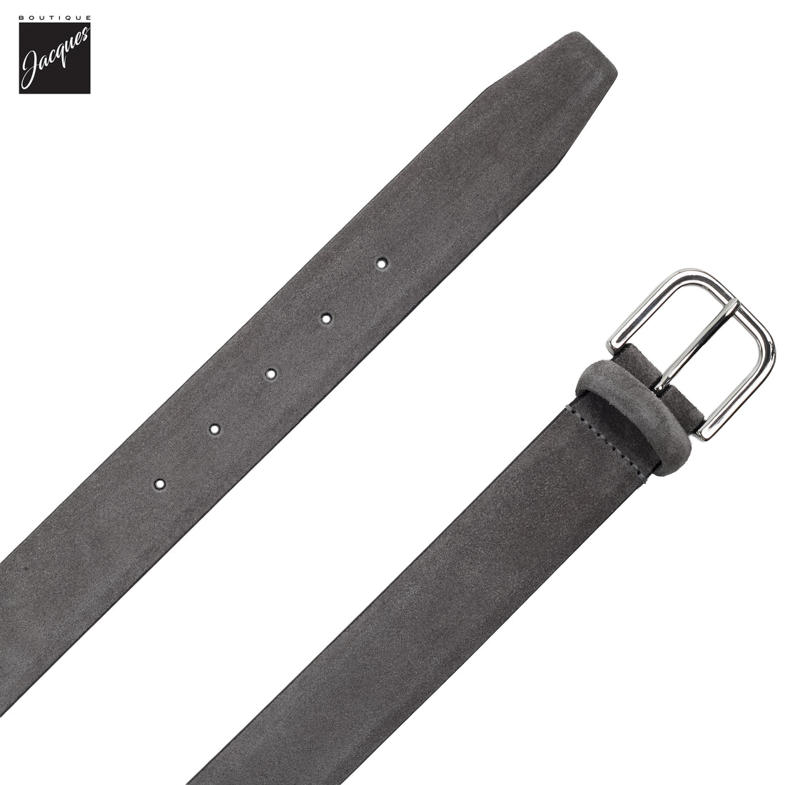 Mid Gray Suede Leather Belt - Anderson's - Boutique Jacques International