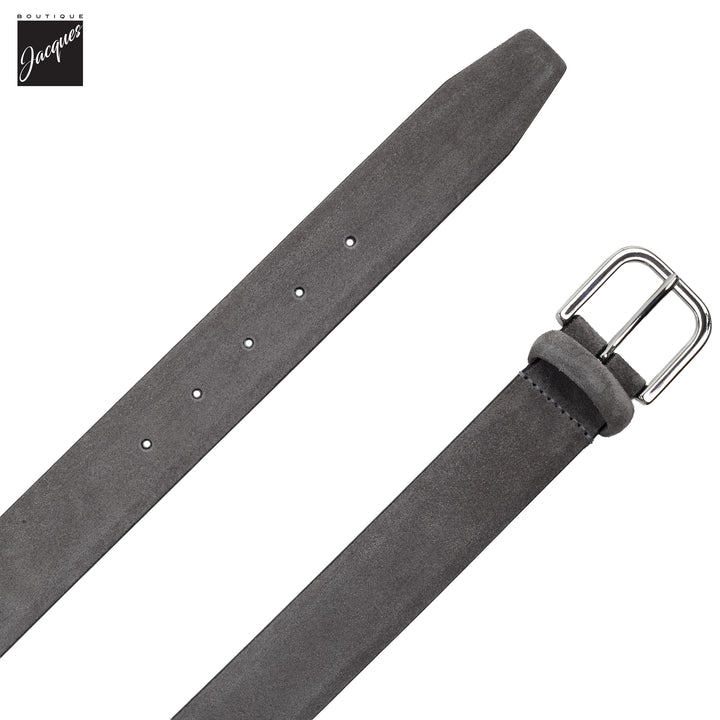 Mid Gray Suede Leather Belt - Anderson's - Boutique Jacques International