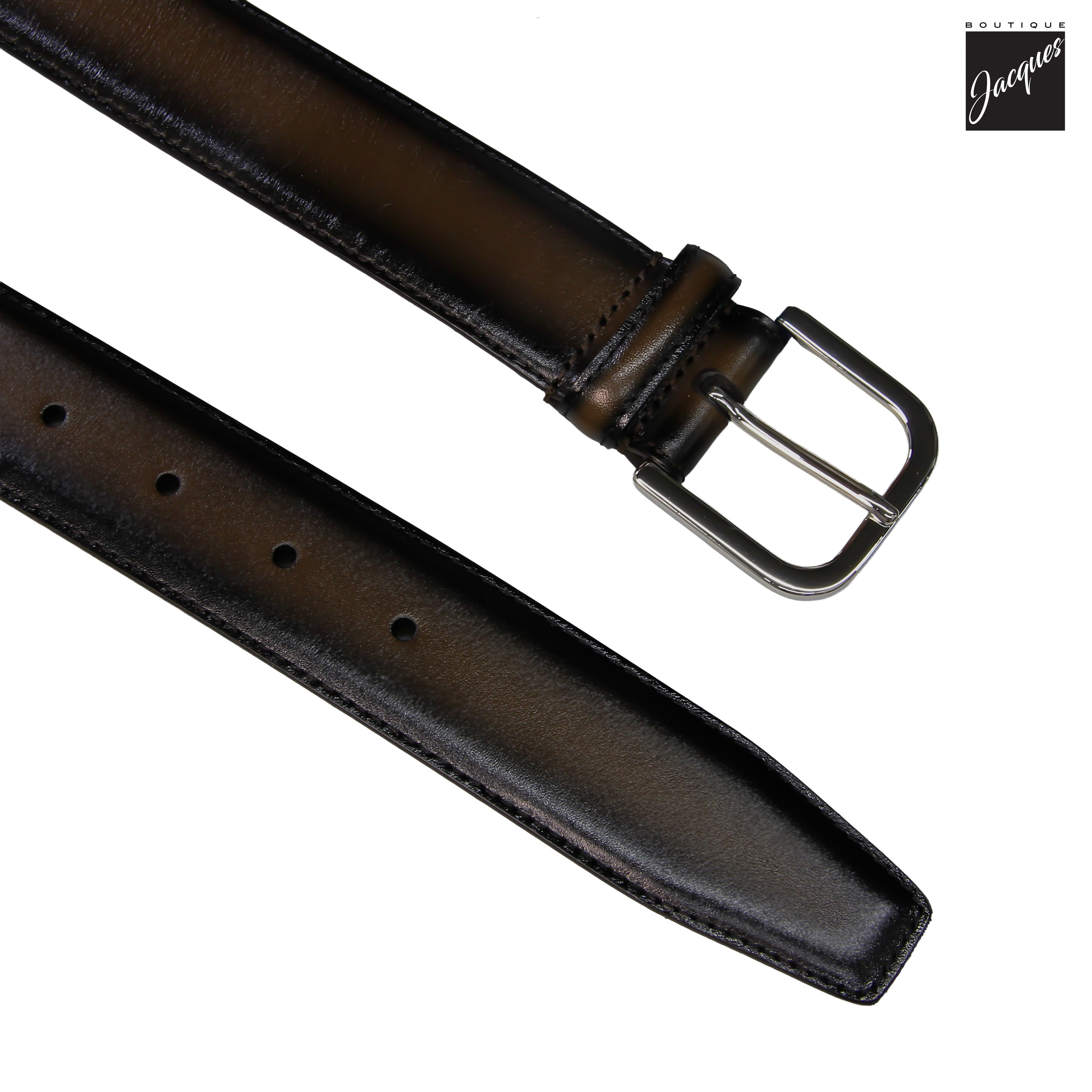 Dark Brown Burnished Leather Belt - Anderson's