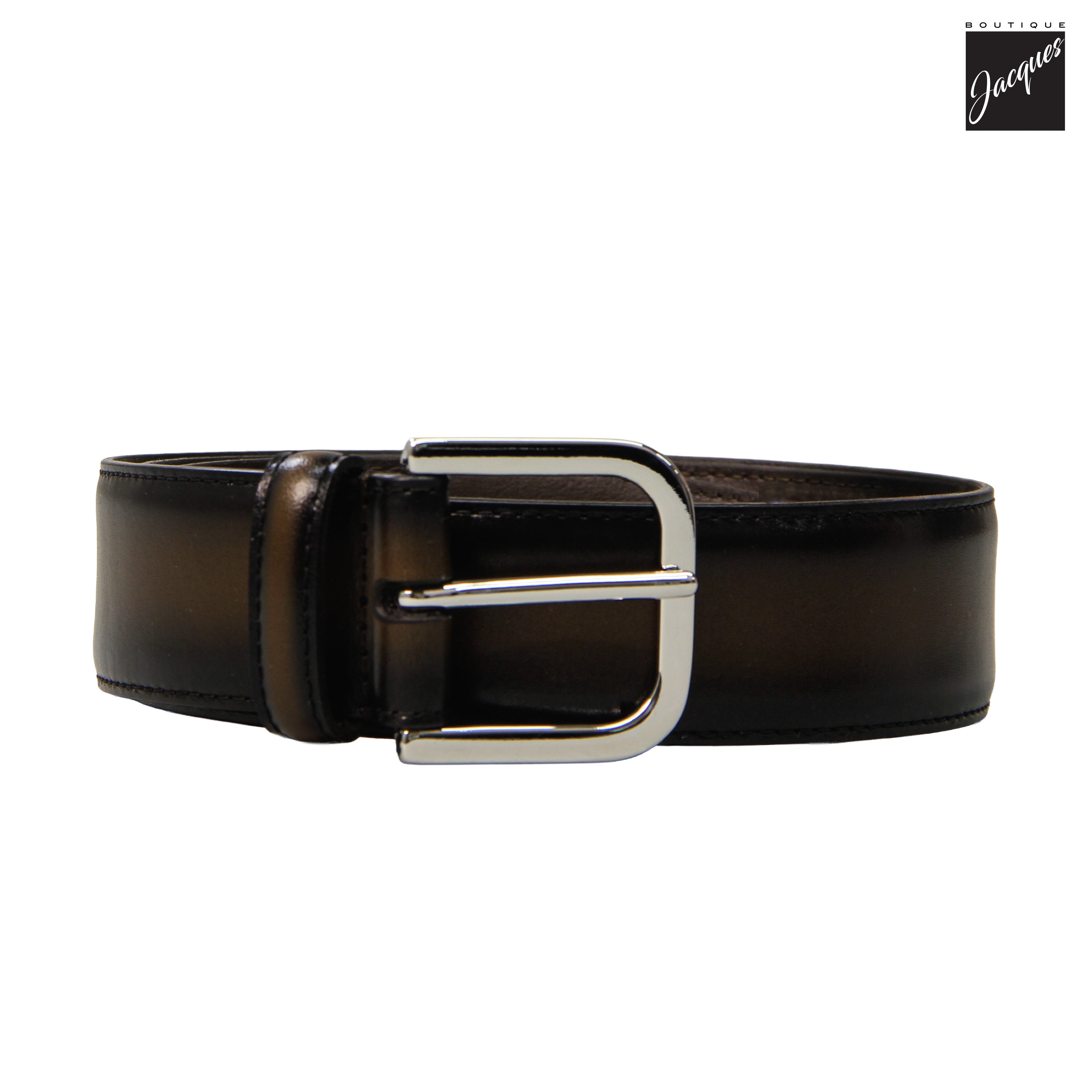 Dark Brown Burnished Leather Belt - Anderson's