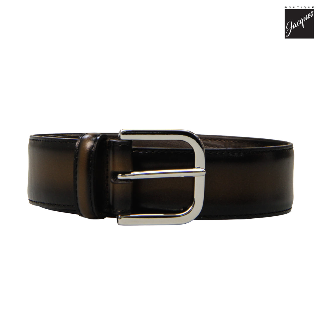 Dark Brown Burnished Leather Belt - Anderson's