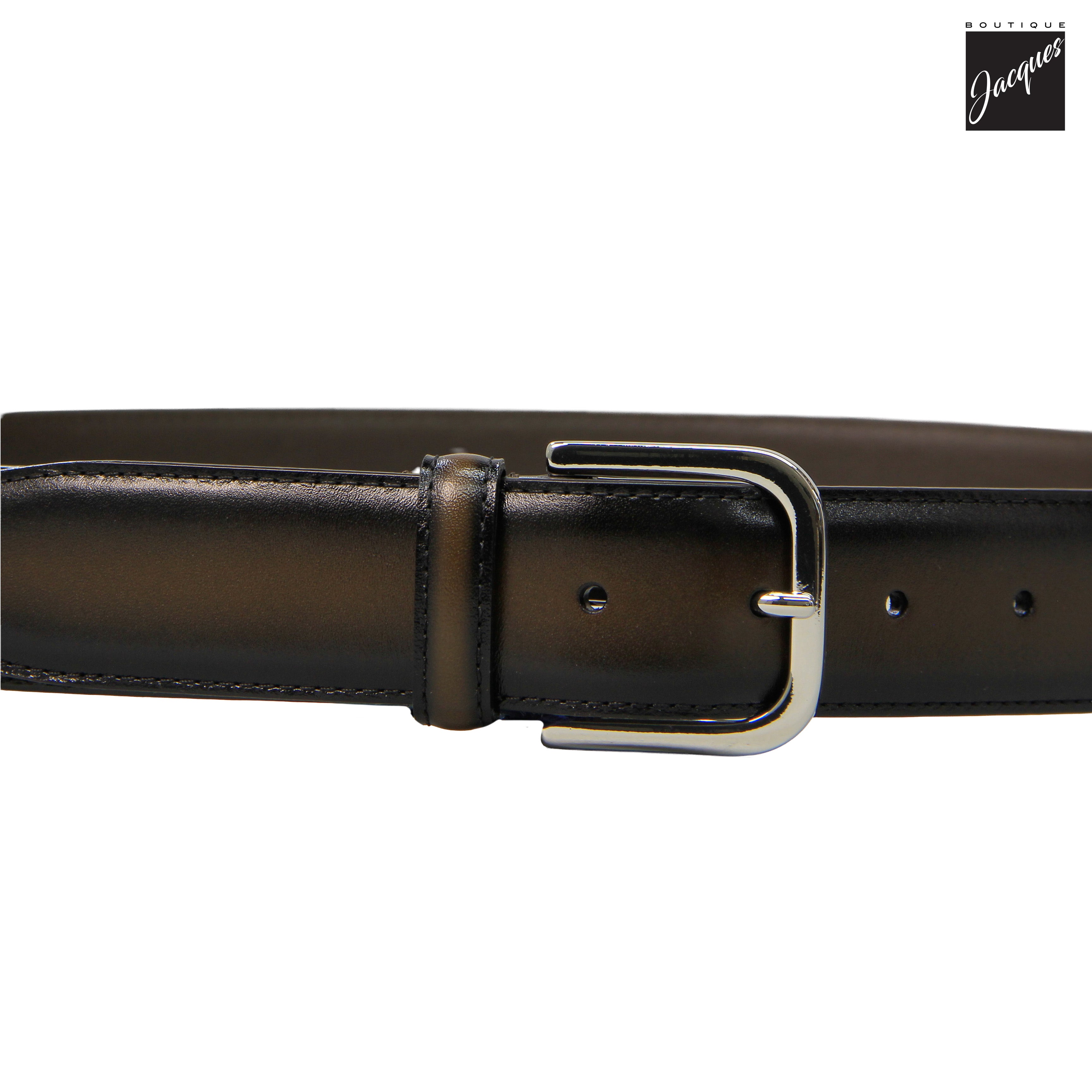 Dark Brown Burnished Leather Belt - Anderson's