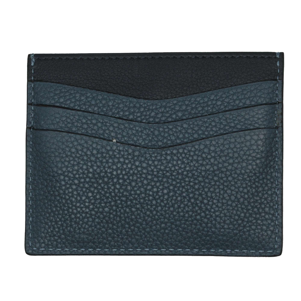 Blue Contrast Full-Grain Calf Leather Cardholder - Anderson's