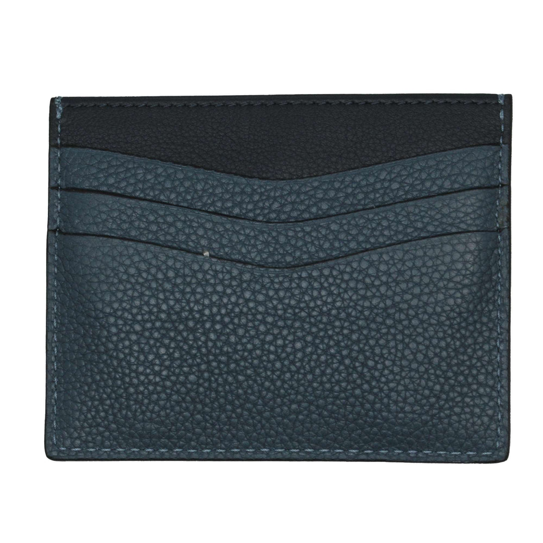 Blue Contrast Full-Grain Calf Leather Cardholder - Anderson's