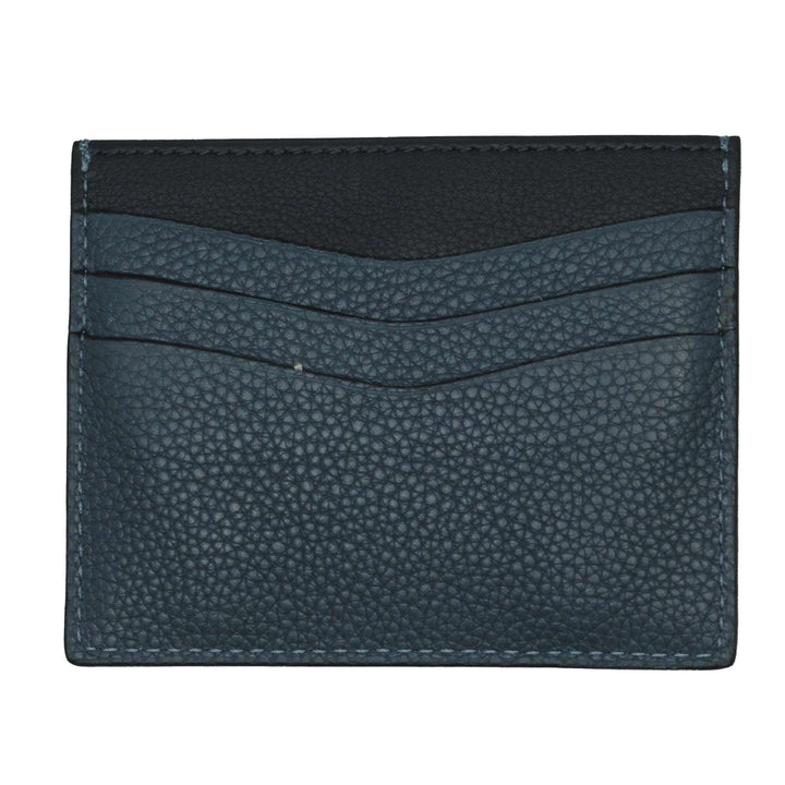 Blue Contrast Full-Grain Calf Leather Cardholder - Anderson's