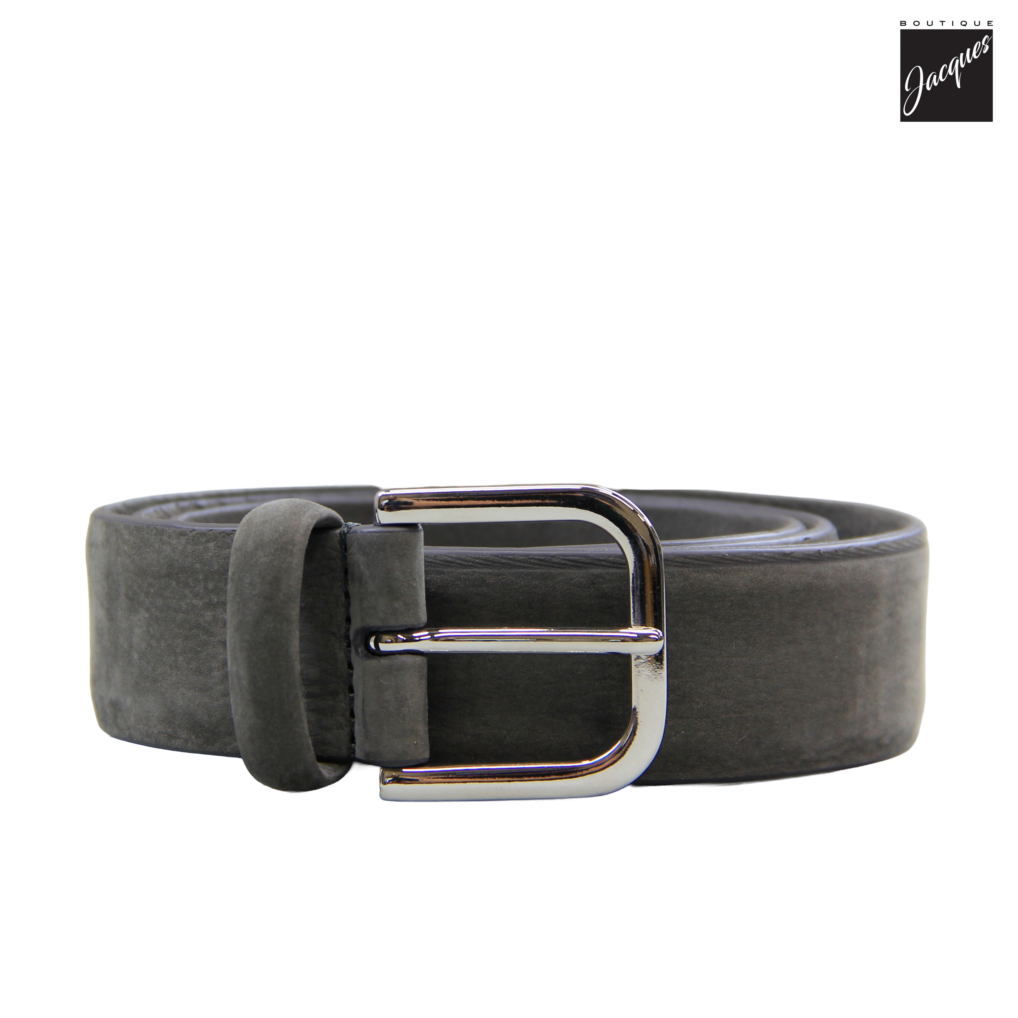 Mid Gray Nubuck Soft Nubuck Leather Belt - Anderson's - Boutique Jacques International